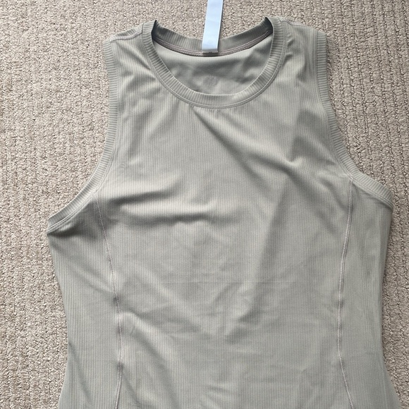 Lululemon All Aligned Ribbed Midi Dress, 10, Sheer Oak - Picture 2 of 9